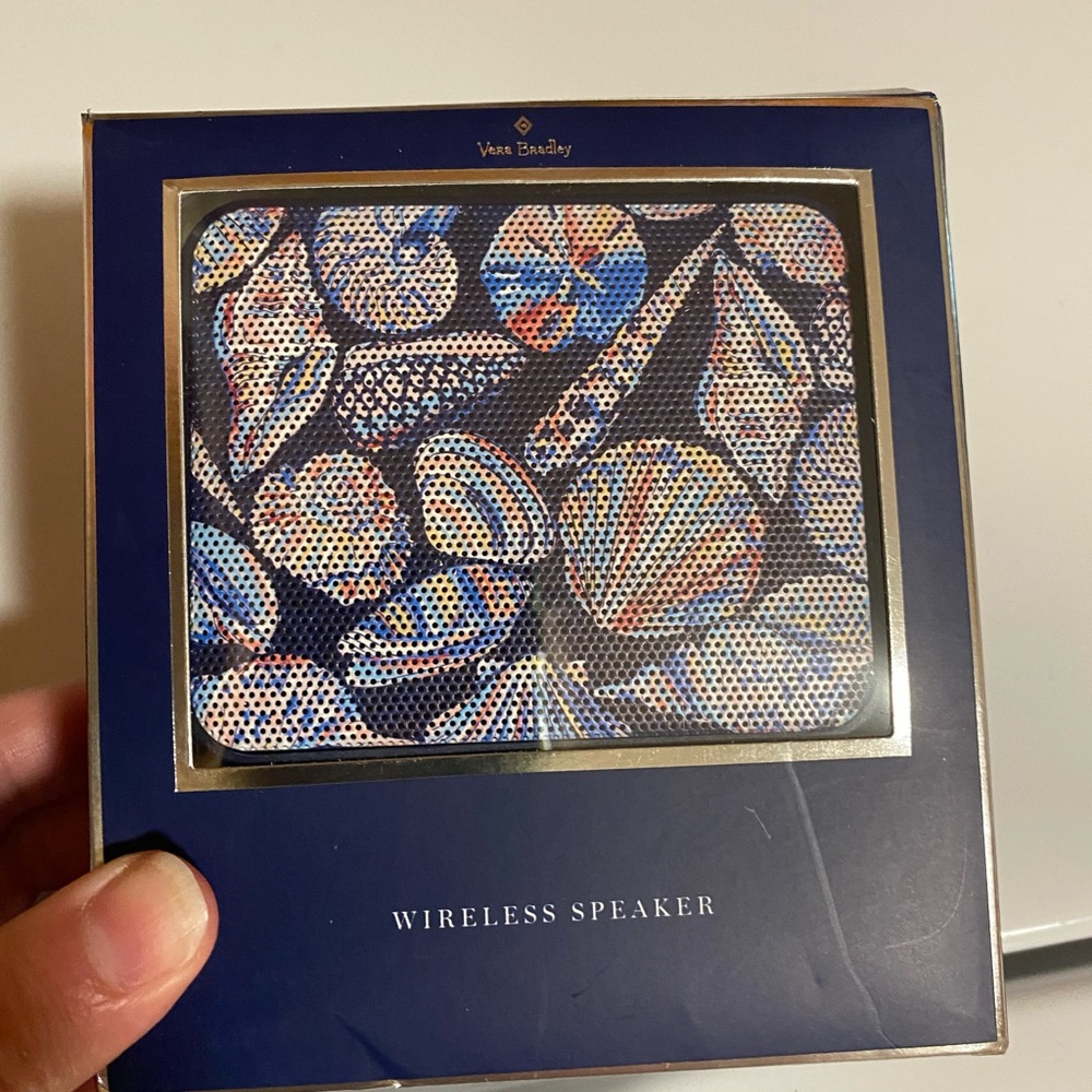 Vera Bradley Navy Wireless Speaker Box - Morning Shells